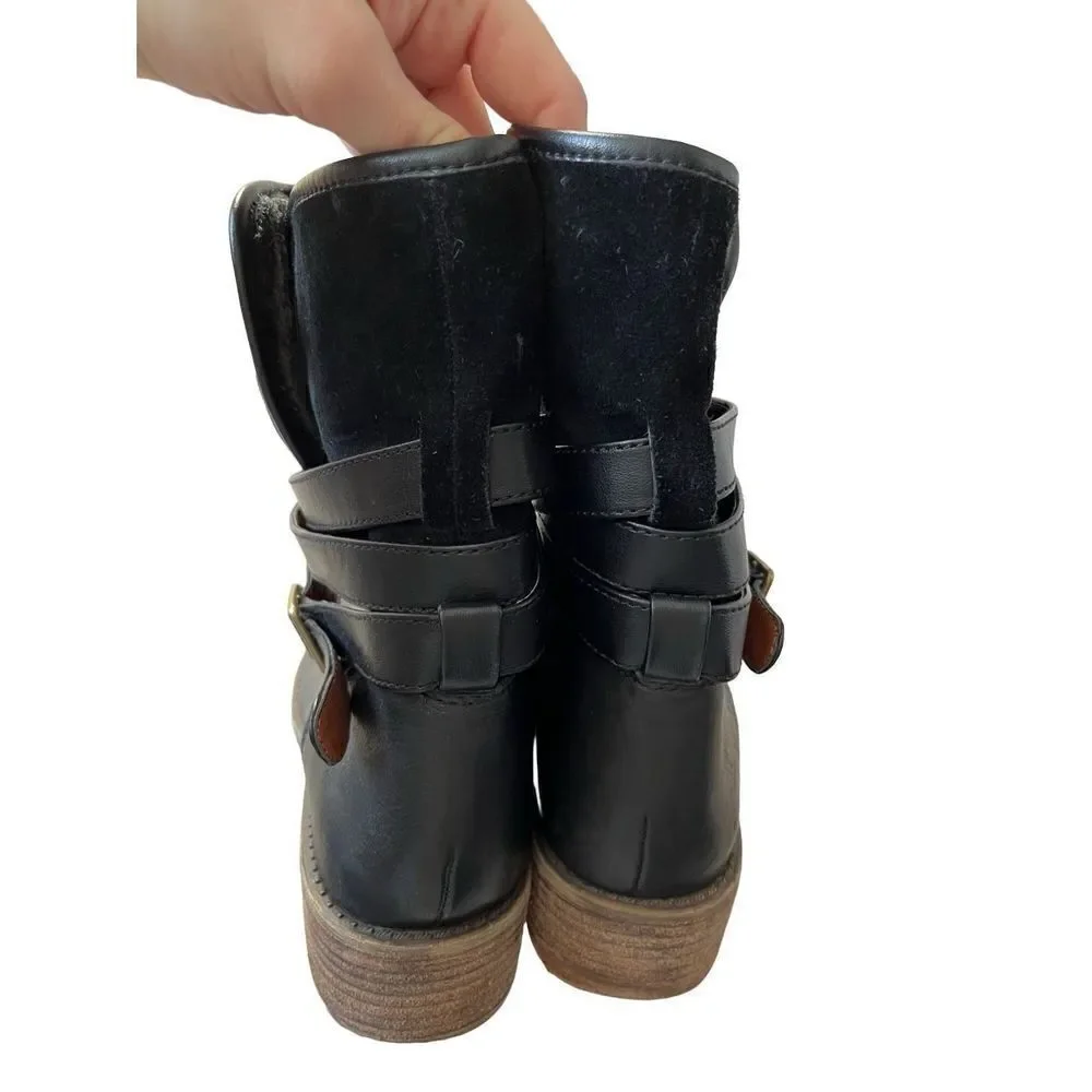 Lucky Brand Declan’s Black Leather Mid Calf Boot‎ size 10